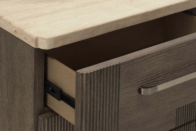 Sariel 3-Drawer Stone Top Nightstand